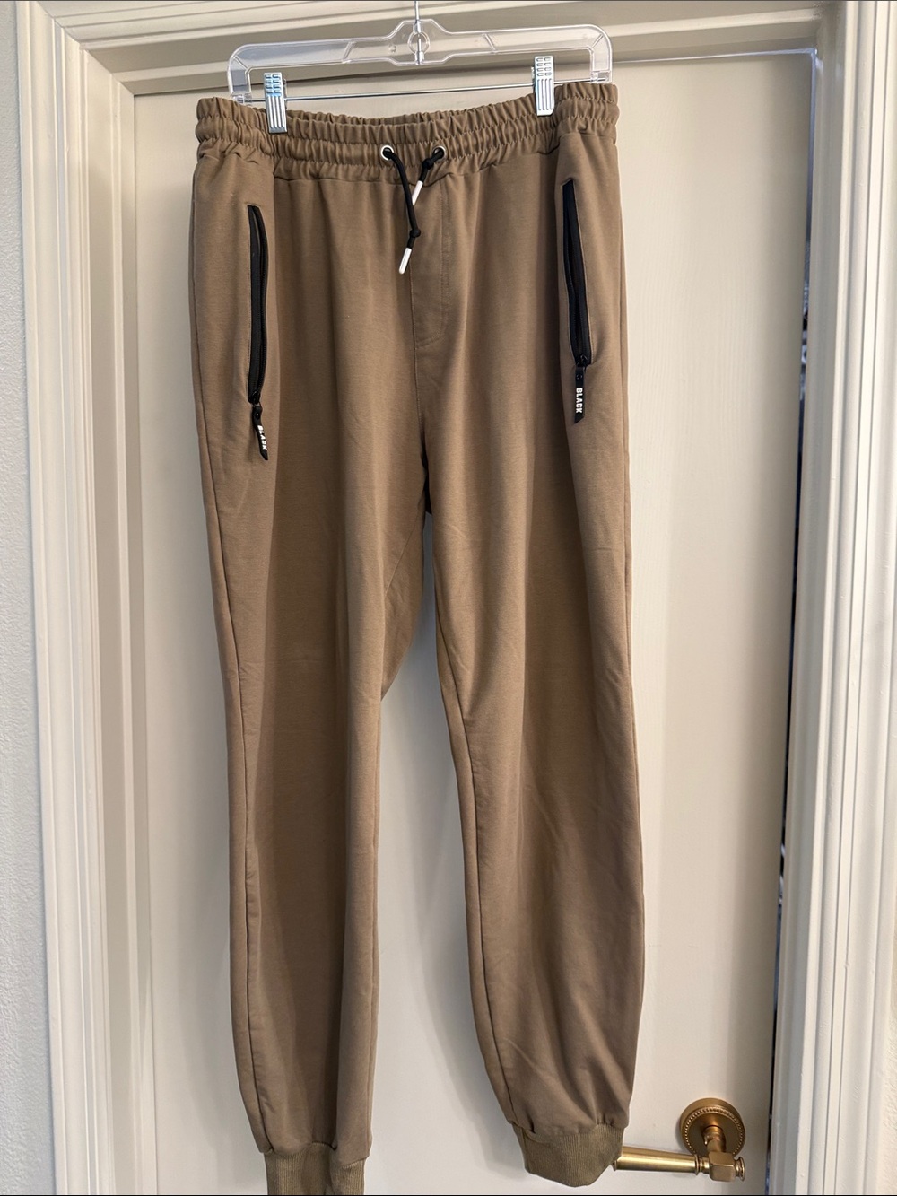 Just Black Men's Brown Jogger Sweatpants with Black Trim